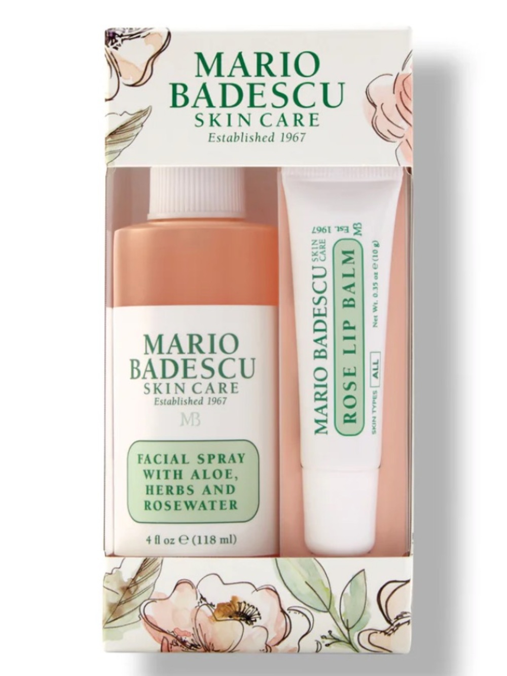 Mario Badescu Rose Mist and Lip Balm Duo 4oz/0.35oz BRAND NEW IN BOX